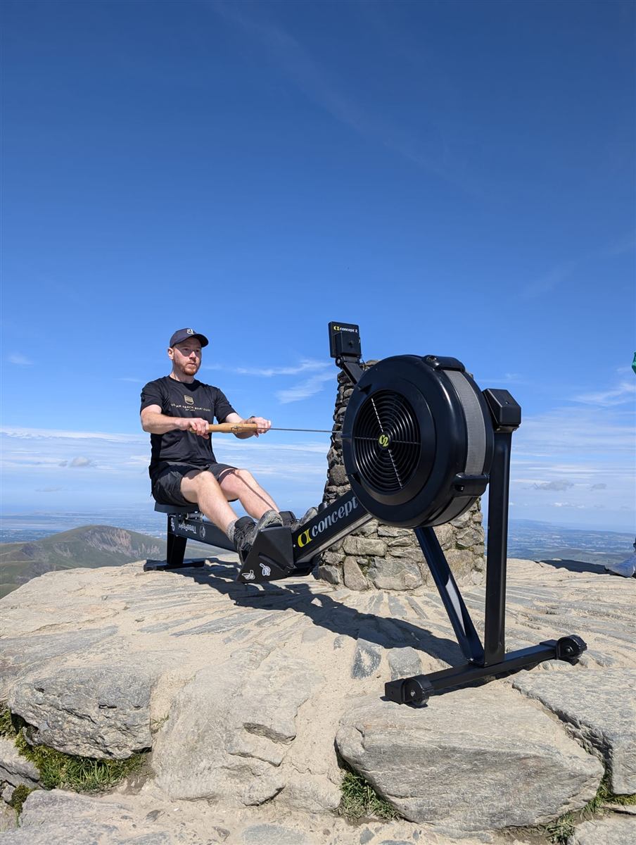 Scott on the erg, summit of Snowdon